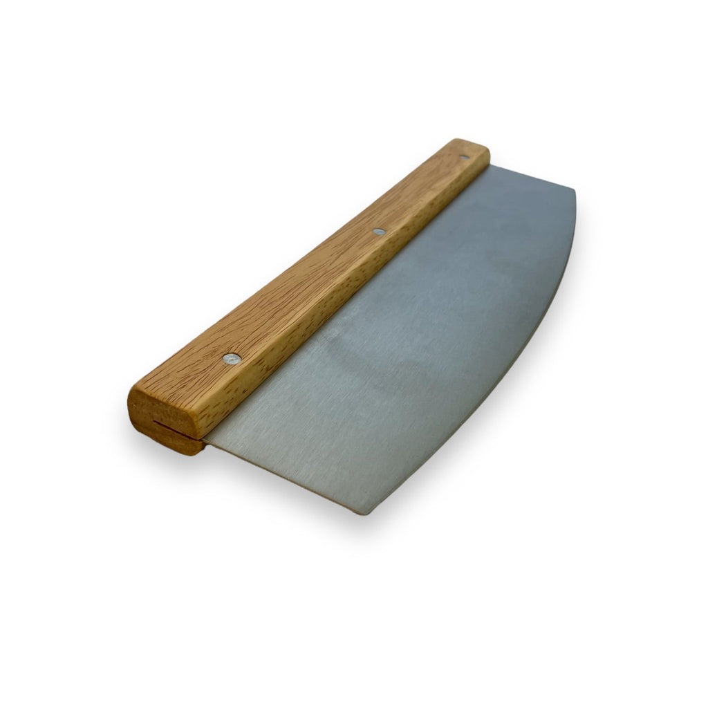 Pizzawiegemesser aus Edelstahl und Holz